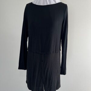 J.Jill Mixed Media Tunic Black XS